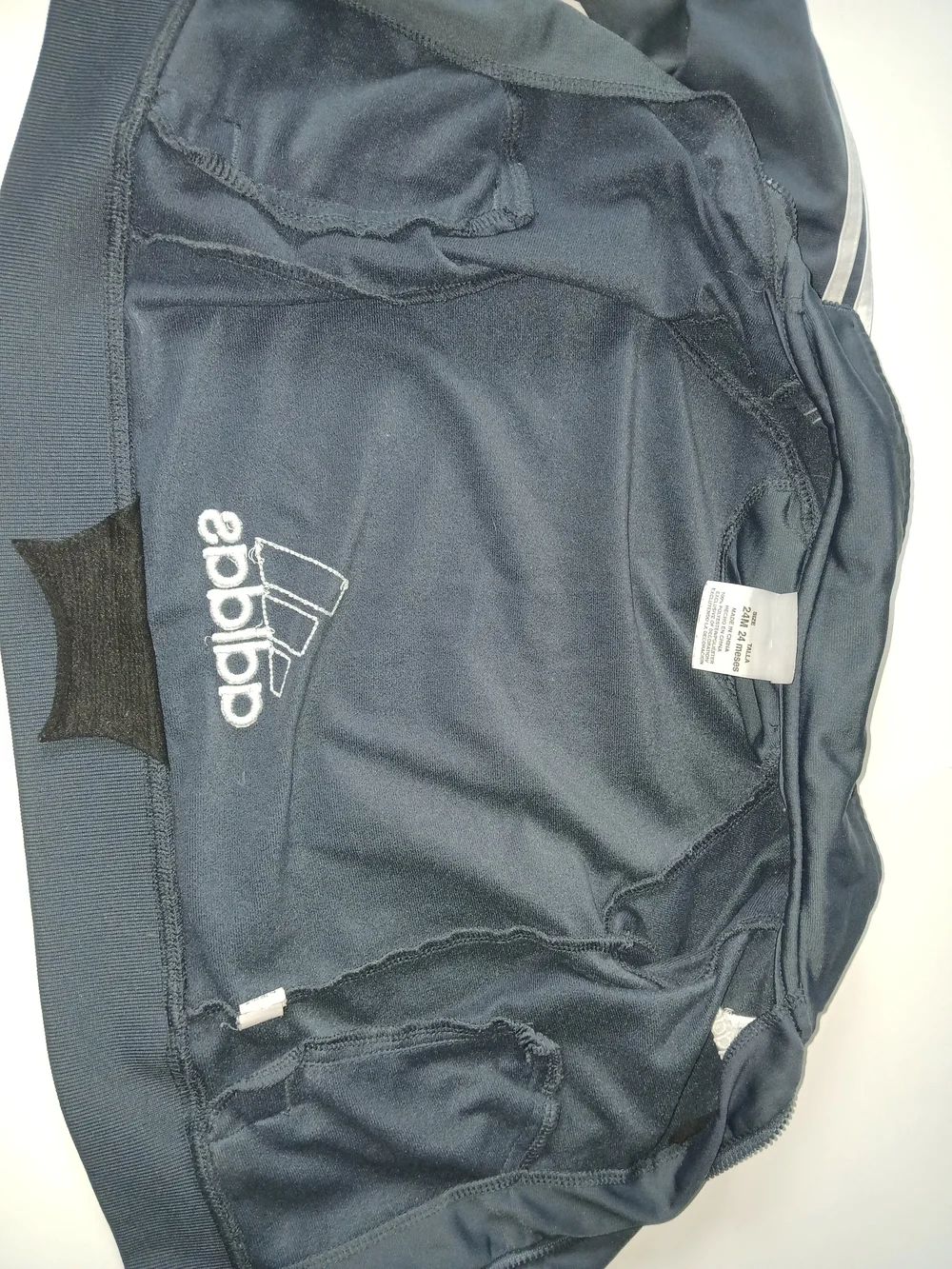 Adidas Navy Blue Kids Track Jacket with White Stripes 24m D0386